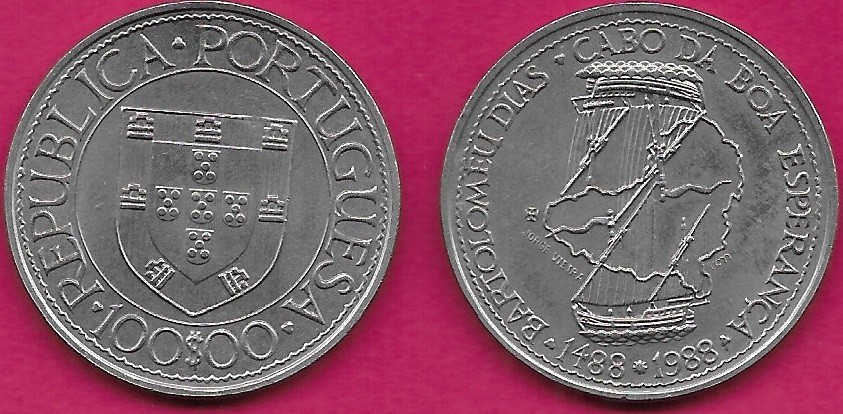 PORTUGAL 100 ESCUDOS 1988 UNC 1 AÑO TIPO, EDAD DE ORO DEL DESCUBRIMIENTO PORTUGUÉS