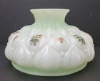 Vintage Satin Milk Glass Lamp Shade 10" Embossed Rose Floral Decal 6¾" Tall...