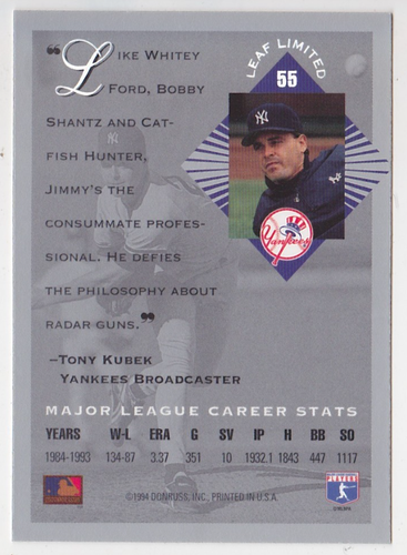 1994 Leaf Limited #55 JImmy Key New york Yankees - Picture 2 of 2