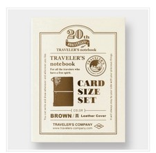 TRAVELER'S Notebook 20th Anniversary Card Size Set Brown Leather NEW Japan