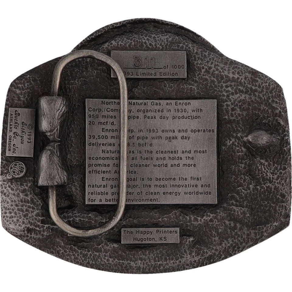 Nuevo Hugoton Kansas Northern Gas Natural Oilfield Nos Vintage Hebilla de Cinturón Foto 2 de 4