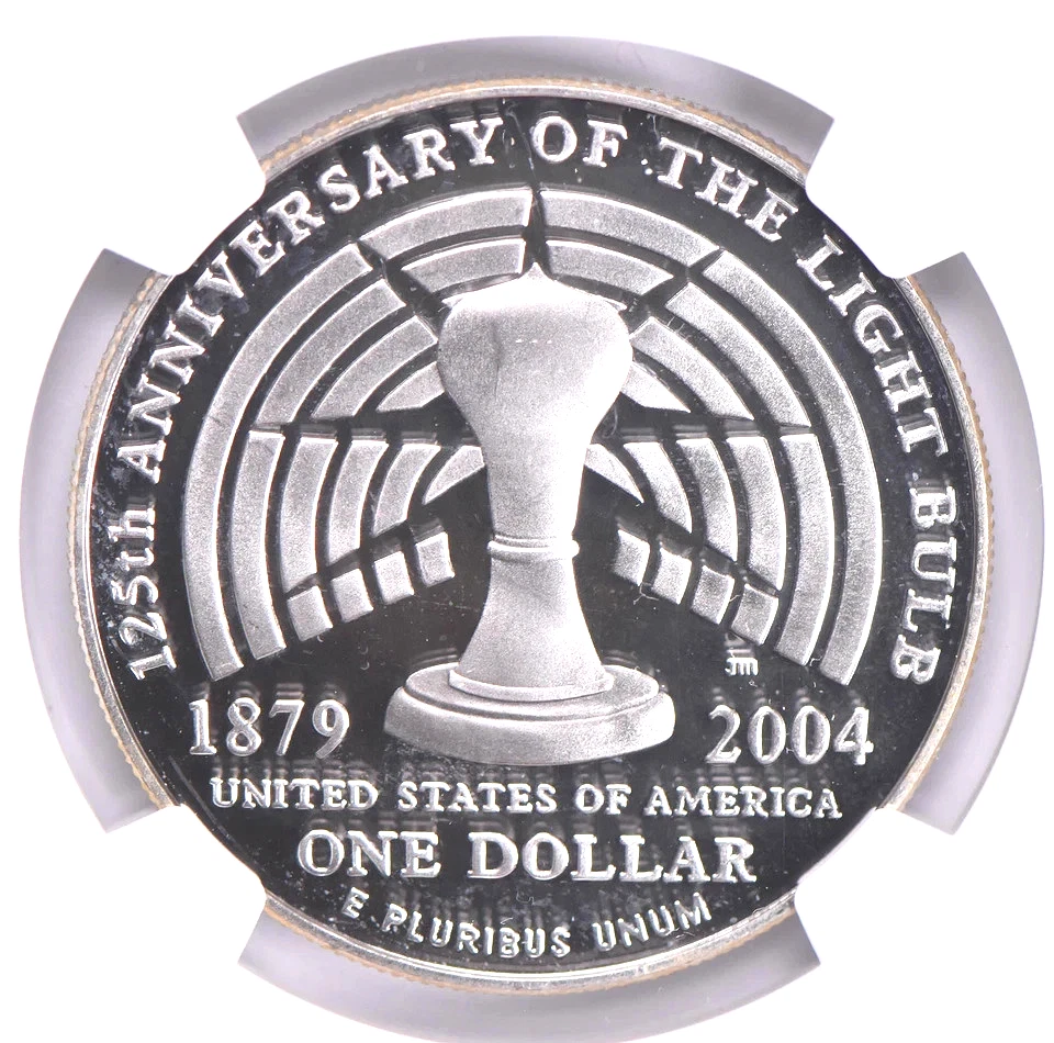 2004 P SILVER NGC Proof 9.9 Ultra Cameo Thomas Edison Commemorative Dollar NGCX - Image 4 of 4