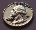 🟅 1960 PROOF 90% Silver Wash. Quarter 25¢ 66-Year-Old Coin