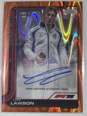 2025 Topps Chrome F1 Liam Lawson RC AUTO Orange RayWave 13/25 #CAC-LAW