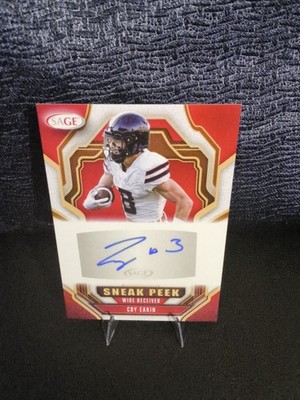 2025 SAGE Sneak Peek Wide Receiver Coy Eakin Autograph Football Card