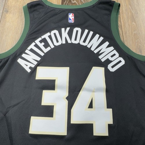 Milwaukee Bucks Giannis Antetokounmpo Jersey Mens 52 Black Nike Swingman Harley - Picture 6 of 14