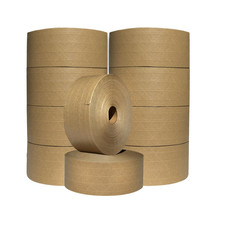 3" X 450 Feet Reinforced Water Activated Gummed Kraft Paper Tape 10-Pack, 4500F