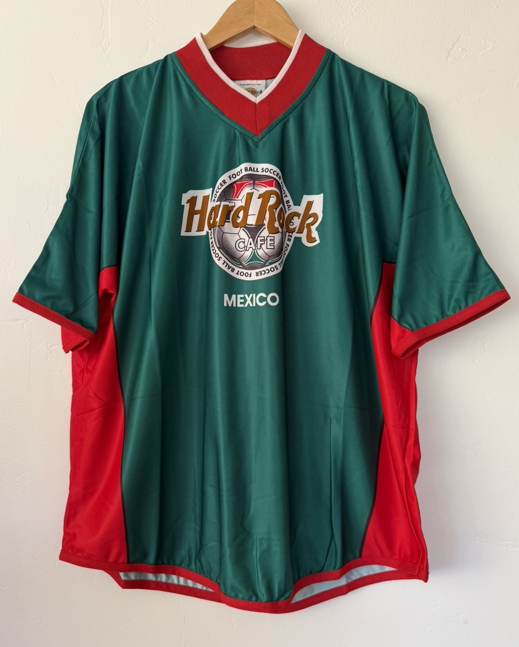VTG 90s Hard Rock Cafe Mexico Soccer Jersey SZ L Claudio Suarez #2 Futbol