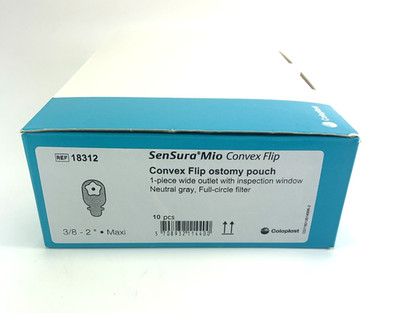 10 Coloplast 18312 Sensura Mio Convex Flip Pouches 3/8''-2'' Maxi Exp 9/26-01/2027
