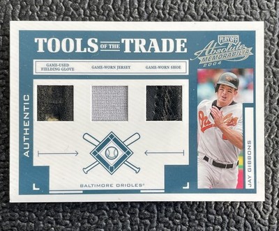  JAY GIBBONS 2004 TOTT GAME USED JERSEY GLOVE SHOE PRIME PATCH /25! ORIOLES