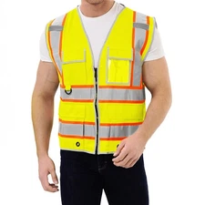 High Visibility 9 pockets Reflective Safety Vest,Hi Vis 5X-Large Lime