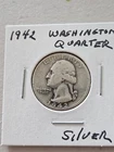 1942 Washington Quarter 25C Silver Circulated Uncertified US Coin