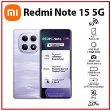 Xiaomi Redmi Note 15 5G 6GB 128GB PURPLE Dual SIM Unlocked Android Cell Phone