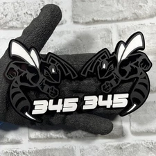 Hornet Badges 2 Emblem BEE White Eye for 345 Fender Angry Aggressive Wings