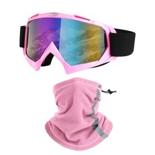 Ski Goggles, Snowboard Motorcycle Goggles with Reflective Winter Neck Gaiter ...