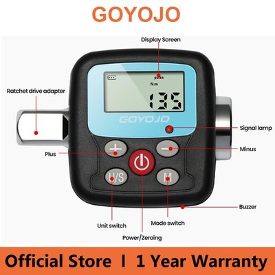 GOYOJO Digital Torque Wrench Adapter Precision Electronic Torque Tools 1/2'' 1/4
