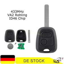 433MHz Funk Schlüssel Fernbedienung + Chip for Peugeot 107 Citroen C1 C2 C3 C4