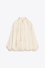 ZARA PUFFED BOMBER JACKET ZW COLLECTION Color Ecru Size M NEW