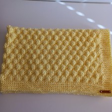 yellow chunky Hand-knitted Baby Blanket