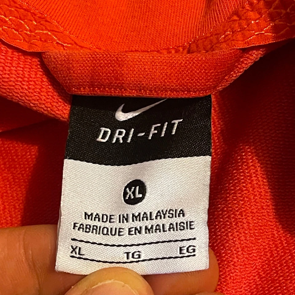 Nike Dri-FIT Sudadera con Capucha Cremallera Completa Para Mujer XL Rojo Naranja Tie Dye Pulgar Agujero Chaqueta Foto 3 de 4
