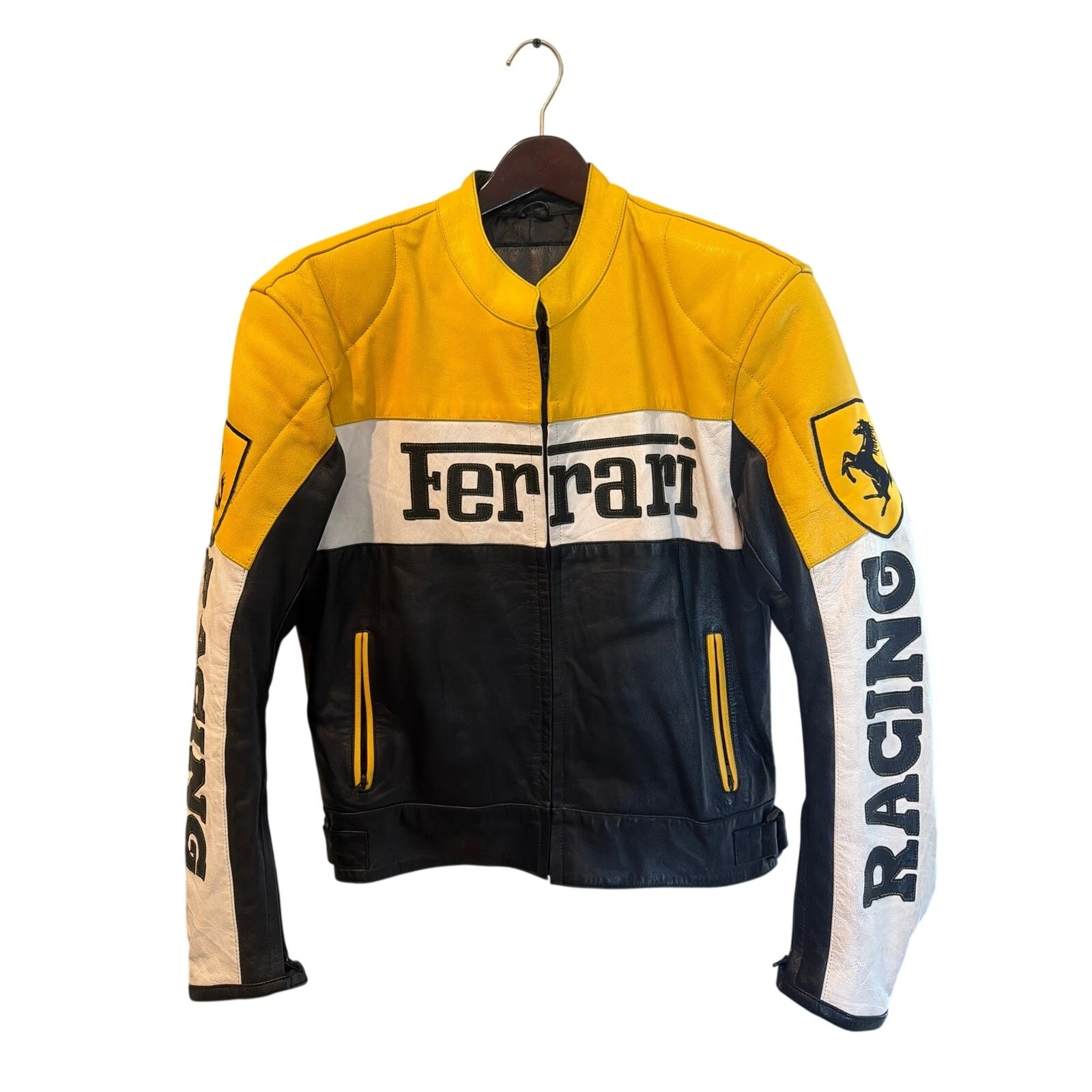 ⭐️ Men’s Ferrari Genuine Leather Jacket Size Medium Racing Luxury Moto Formula1 - product detail image 1