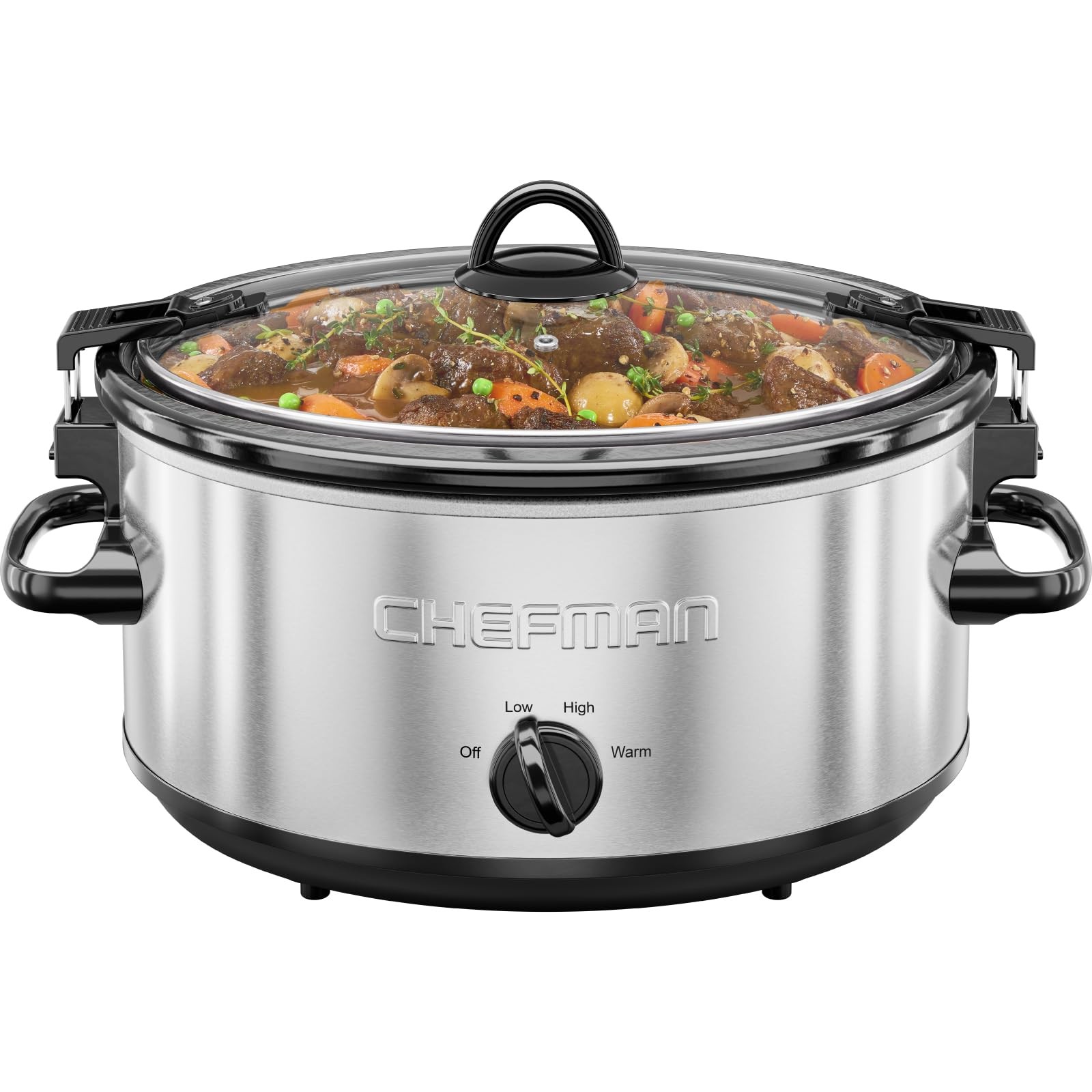 6 Quart Stainless Steel Slow Cooker Locking Lid