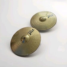 Paiste PST 3 14" Hi-Hat Brass Drum Cymbal Set Top & Bottom No Cracks