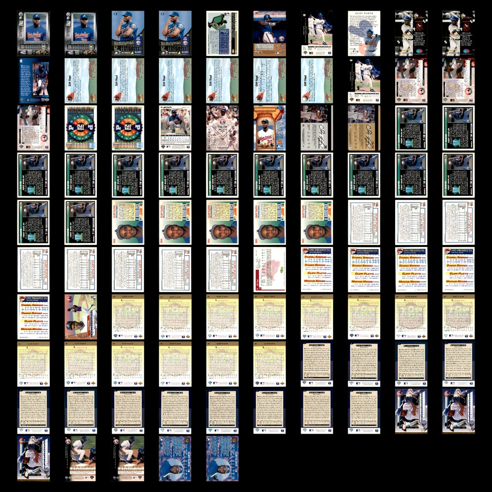 Cliff Floyd Lot 95 Baseball Cards 1995 Fleer Metal Universe Montreal Expos Set - Image 2 of 4