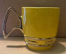 NEW Star Trek Stoneware Coffee Mug Cup 22 Yellow Gold Trim Handle 2023  NCC-1701