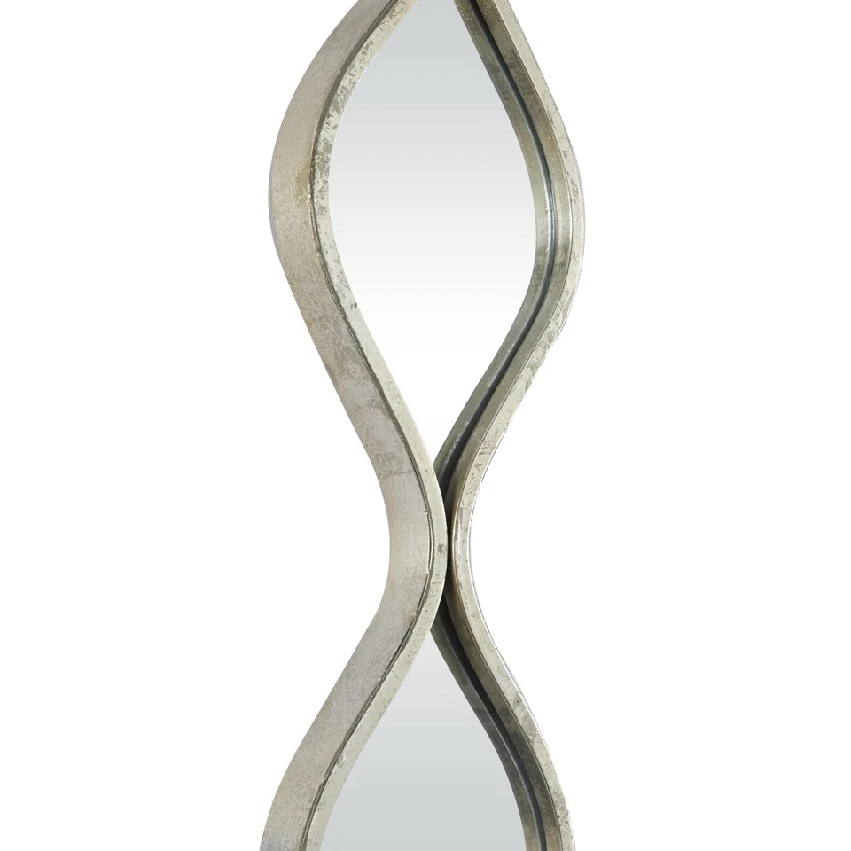 Deco 79 Metal Slim Stacked Chain 5 Layer Wall Mirror with Tear Drop Pattern and - Image 2 of 4