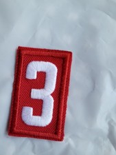 Number 3 Red & White Patch Plastic Back BSA S...