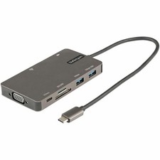 StarTech USB C Multiport Adapter, HDMI 4K 30Hz or VGA, 5Gbps USB 3.0 Hub USB A