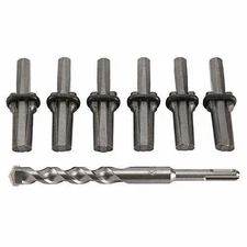 6pcs 5/7'' Rock Splitting Wedges & Rotary Hammer Drill Bit Stone Splitter Tools