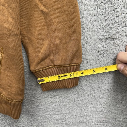 Carhartt Hoodie Boys Youth Large 14-16 Brown Logo Workwear Pullover Hooded Y2K - Picture 5 of 10