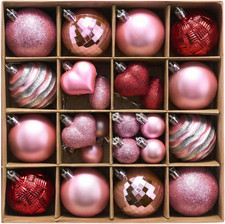 30 Pcs Valentine Ornaments for Tree Valentines Tree Decorations Pink Red Heart O