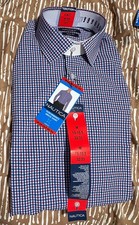 Nautica Slim Fit Men Perf. Stretch Shirt, M,PURPLE Print Pattern, 15-15.5, NWT