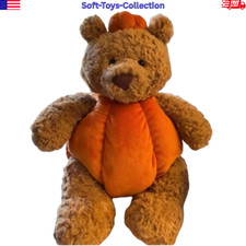 Pumpkin Teddy Bear Plush Toy 12" Soft Stuffed Animal Kids Gift