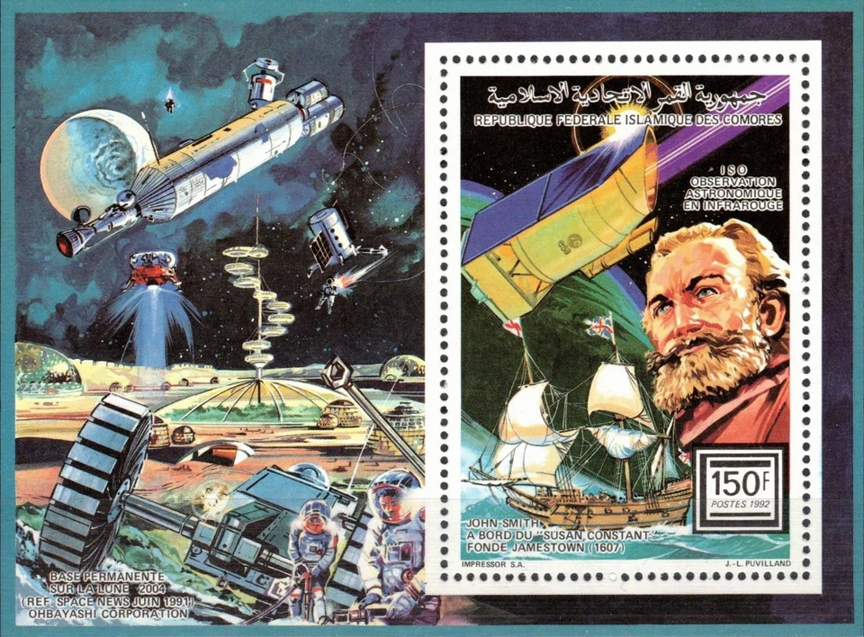 COMORES KOMOREN 1992 Block 375 A J. Smith Susan Constant ESA Raumschiff Space ** - Bild 1 von 1