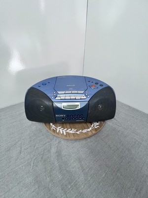 Sony CFD-S20CP Blue Boombox CD MP3 Cassette AM/FM Radio TESTED Works Vintage