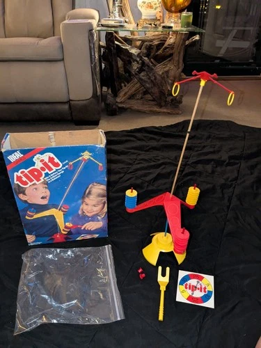 Vintage IDEAL tip It Board Game in Original Box No Manual And Missing 3 Disks