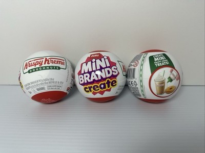Mini Brands Krispy Kreme Create Lot of 3 Blind Ball Capsules NEW!