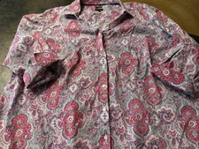 TALBOTS PAISLEY BUTTON UP SHIRT WOMAN SZ 24W