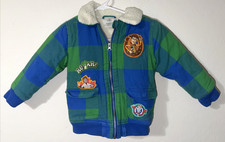 Disney Toy Story Thick Winter Jacket Blue Green Patches Size 4