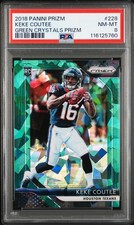 2018 Panini Prizm GREEN CRYSTALS Keke Coutee Rookie Card #228 PSA 8 /75