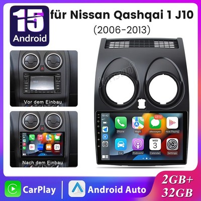 DAB+ Für Nissan Qashqai J10 2007-2013 Android 15 Carplay Autoradio GPS Navi WIFI