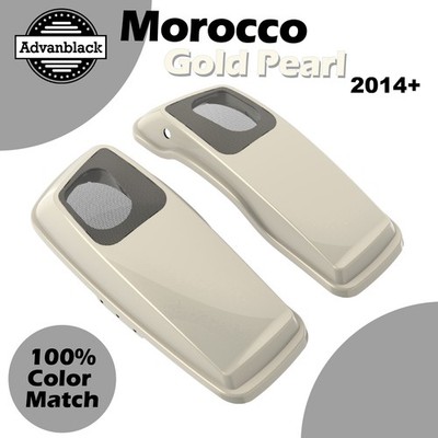 Advanblack Morocco Gold Pearl 6x9'' Saddlebag Speaker Lids For Harley 2014+