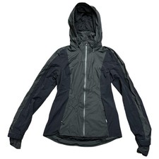 Lululemon Black Windbreaker Jacket With Hood And Thumb Holes Size 6