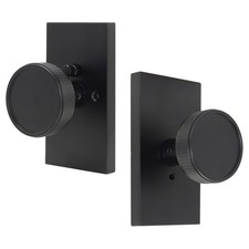 Black Door Knob with Lock, Interior Door Knobs for Bedroom and Bathroom