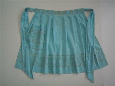 Vtg Blue  White Gingham Check Cotton Hostess Half Apron Cross Stitch Design