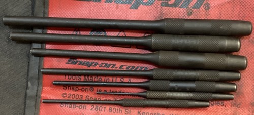 Snap On 7 Piece Pin Punch Set Ppr708bk Missing 1, 1 Slightly Bent - Picture 7 of 7